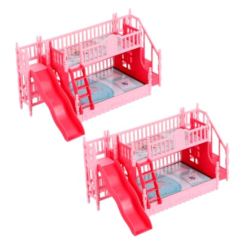 Toyvian 2 Stück Kinderpuppenmöbel Puppenhausbett Möbel für Puppenbetten Miniatur-Möbelbett winziges Bett Puppenhaus-Ornamente Mini-Hausbett Kinderbett für Puppe Miniaturbettmodell Abs von Toyvian