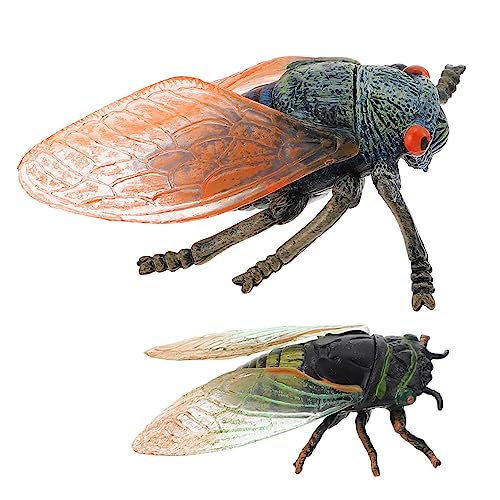 Toyvian 2 Stück Lebendige Zikaden Spielzeuge Realistische Insekten Modelle Lernspielzeug für Kognitive Entwicklung Dekoration für Partys und Wohnräume von Toyvian