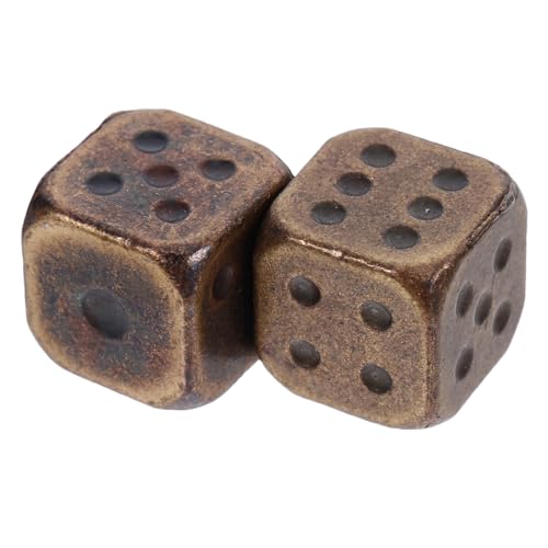 Toyvian 2 Stück Metall Vintage Spielwürfel für Brettspiele Party und Kompakte Tischspiel für Lehrprojekte und Veranstaltungen von Toyvian