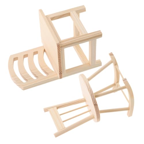 Toyvian 2 Stück Mini Holz Schaukelstuhl für Puppenhaus DIY Spielzeugmöbel für Unbemalt für Kreative Gestaltung Vielseitig Einsetzbar und Kindergärten von Toyvian