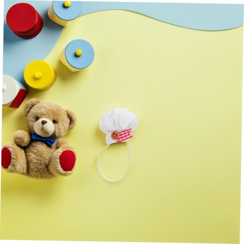 Toyvian 2 Stück Mini Kochmützen für Puppen Weiche Leichte Plüsch Küchenhüte mit Elastischem Band und Miniatur Accessoires für Puppen Kostüm und Rollenspiel von Toyvian