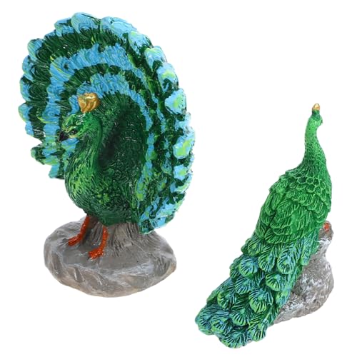 Toyvian 2 Stück Mini-pfau-Figuren, Miniatur-Harz-tierfigur, Mikro-Landschaft, Mini-pfau-Dekoration Toyvian 2 Stück Mini-pfau-Figuren, Miniatur-Harz-tierfigur, Mikro-Landschaft, Mini-pfau-Dekoration von Toyvian