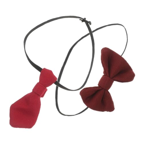 Toyvian 2 Stück Miniatur Puppen Krawatten aus Baumwolle Rote Vorgebundene Fliegen und Krawatten Modische Puppenhaus Zubehör für DIY Puppenkleidung Kreative Basteldekoration von Toyvian