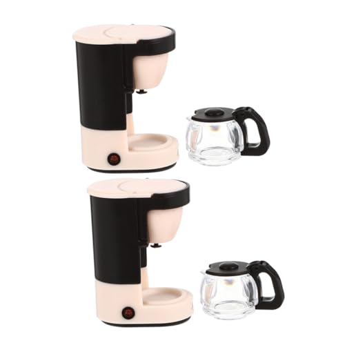 Toyvian 2 Stück Miniatur Puppenhaus Kaffeemaschinen Detailgetreu Gestaltetes Küchenspielzeug Vielseitiges Zubehör für Puppenhausküchen und Sammler Langlebige Mini-deko in Rosa von Toyvian