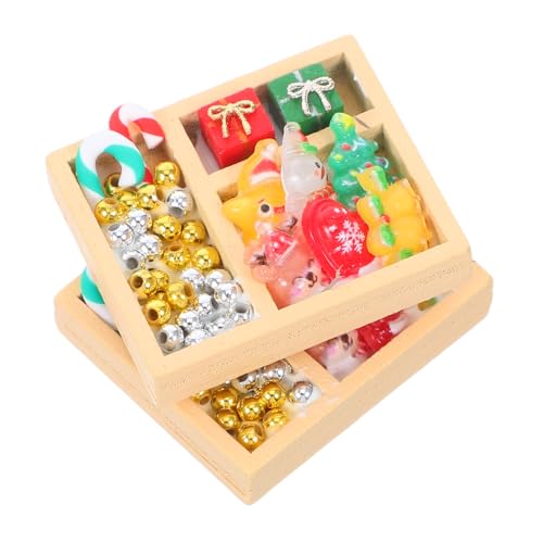 Toyvian 2 Stück Weihnachts Dollhouse Dekoration Bunte Miniaturzubehör für Bastelprojekte für Kreative DIY Spiele von Toyvian