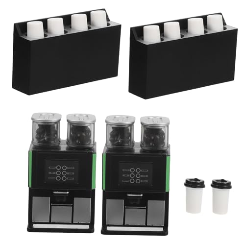 Toyvian 2 Stück Modell Einer Mini-Kaffeemaschine für Kleinkind -Espresso -Maschine Miniaturdekoration Spielzeugkaffeemaschine Kaffeemaschine für Plastik Schwarz von Toyvian