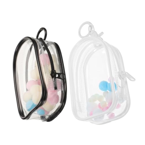 Toyvian 2 Stück PVC Transparente Aufbewahrungstaschen mit Schlüsselanhänger Vielseitige Langlebige Figuren Displayhüllen für Zuhause Ausstellungen und Einzelhandel Schützende Mini Taschen von Toyvian