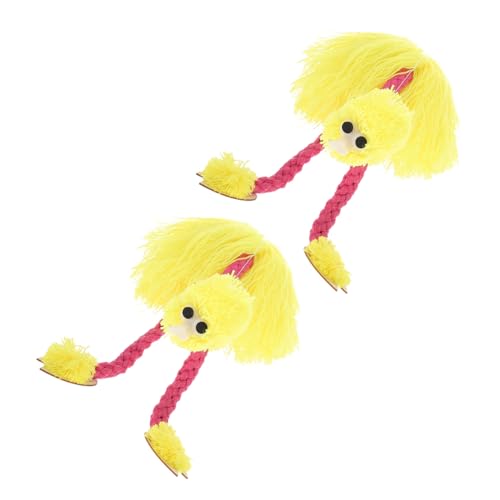 Toyvian 2 Stück Plüschpuppe Marionette Handpuppen für Puppenspiel-Requisite Titeres de Mano Zubehör für Puppenspiele Vogelpuppe tierische Handpuppe Kiefernholz Gelb von Toyvian