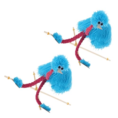 Toyvian 2 Stück Plüschpuppe Tierdesign-Marionette Menschen Marionetten Handpuppen Für Marionettenpuppen Plüsch Marionetten Holzmarionette Marionette Himmelblau Kiefernholz von Toyvian