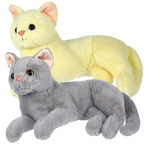 Toyvian 2 Stück Plüschtier Katzenplüsch Spielzeugkatze Katze Kuscheltier Katze Ausgestopfte Tiere Ausgestopfte Katzen, Die Aussehen Realistische Katze Kätzchen Stofftier Pp Baumwolle von Toyvian