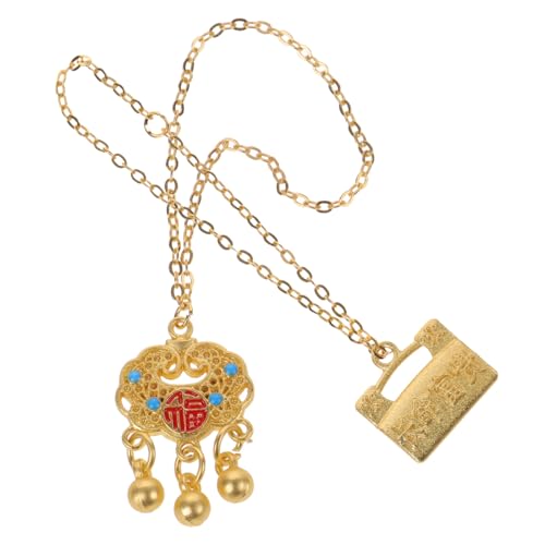 Toyvian 2 Stück Puppen Teiliges Chinesische Schmuckanhänger mit Langem Lebensschloss und Glückscharme Leichte Dekorative Puppenaccessoires für Kleidung von Toyvian