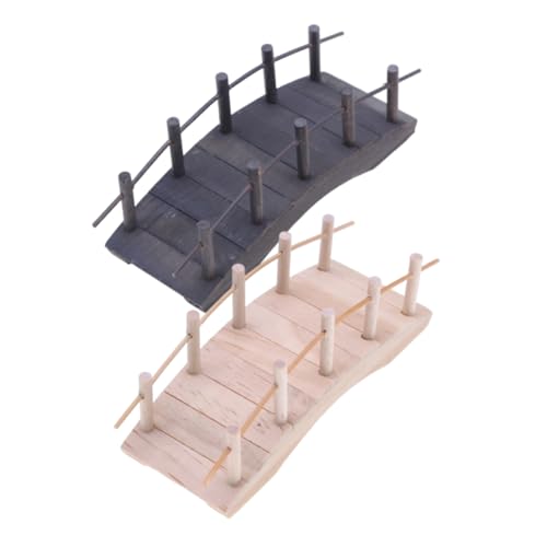 Toyvian 2 Stück Puppenhaus Garten Ornament Mikro Landschafts Zubehör Vintage Bogenbrücke für DIY Bastelprojekte und Miniatur Szenen von Toyvian
