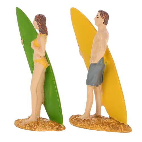 Toyvian 2 Stück Sandtisch-Charaktermodell Sandspielzeug Sandkasten Modell Puppenhaus Zubehör Sandkastenfiguren Paarfigurinen deko Mini-Strandfiguren modellbahn Menschen Figuren Harz von Toyvian