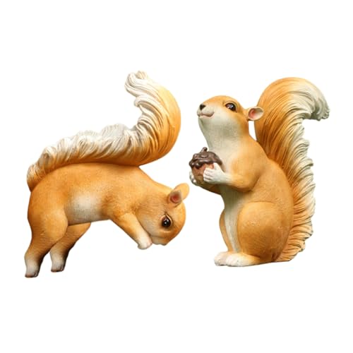 Toyvian 2 Stück Simulierte Eichhörnchen-gartendekoration Ornamente Eichhörnchen Figur Eichhörnchen-Kunst Märchengarten Eichhörnchen Simulation Eichhörnchenfigur Eichel Harz von Toyvian