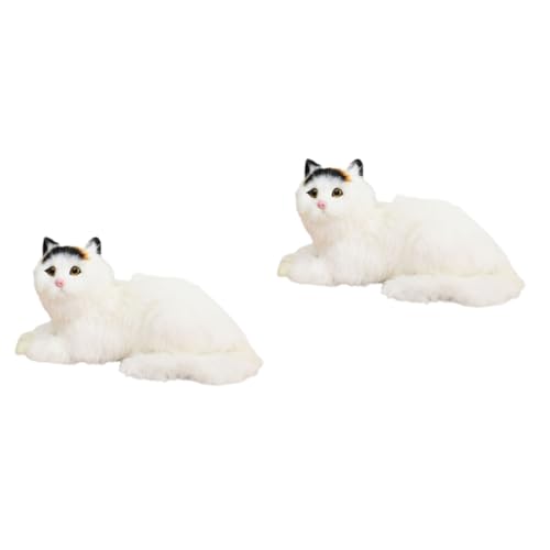 Toyvian 2 Stück Simulierte Katzenschmuck Kätzchen Stofftier Kätzchen-Ornament Ausgestopfte Kätzchen Realistisches Kätzchen Kittten -Desktop -Ornamente Kurzer Plüsch Zufällige Farbe von Toyvian