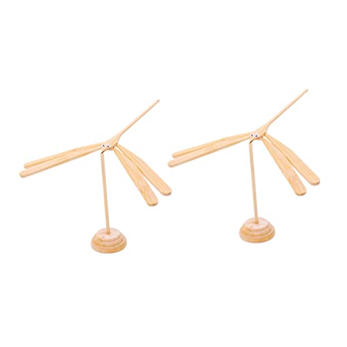 Toyvian 2 Stück Teiliges Bambus Libellen Balance für Kognitives Lernspielzeug Handgefertigtes Langlebiges Holzmodell Fördert Konzentration und Motorische Fähigkeiten von Toyvian