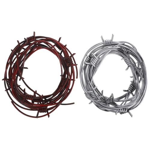 Toyvian 2 Stück Teiliges Halloween Dekorations Realistische PE Stacheldraht Deko Silber Rot Flexible Halloween Party Requisite für Gruselhütte Innen Außen Toyvian 2 Stück Teiliges Halloween Dekorations Realistische PE Stacheldraht Deko Silber Rot Flexible Halloween Party Requisite für Gruselhütte Innen Außen von Toyvian