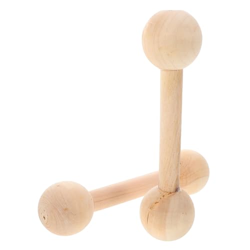 Toyvian 2 Stück Teiliges Holz Hantelspielzeug für Kleinkinder Ergonomisch Geformt und Koordination Vielseitiges Workout Gerät für Körperliche Entwicklung und Kreatives Spiel von Toyvian