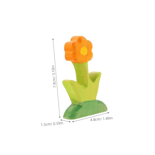 Toyvian 2 Stück Teiliges Holzblumen Bausteine Präzise Handgeschnitzte Blütenform Umweltfreundlich Kreatives DIY Mikro Szenen für Fördert Fantasie Feinmotorik und Spielerisches Lernen von Toyvian