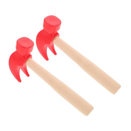 Toyvian 2 Stück Teiliges Holzspielzeug Hammer Simulation Werkzeug Lernspielzeug Sicher Abgerundet Langlebig für Handmotorik Jungen Mädchen von Toyvian