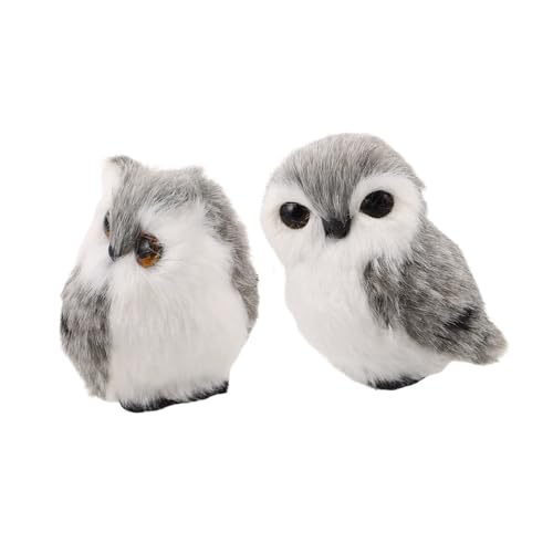 Toyvian 2 Stück Teiliges Kleine Graue Eulen Plüschtiere Weiche Kuscheltiere für Erwachsene Detailreich Gearbeitet Vielseitig als und Dekoration für Geburtstag und Hochzeit Geeignet von Toyvian