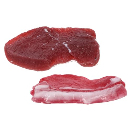 Toyvian 2 Stück Teiliges Künstliches Schweine und Rindfleischset Realistische Fleischmodelle Kunstvoll Gefertigt Langlebig für Küchen Deko Fotografie Requisiten Party und Marktpräsentation von Toyvian