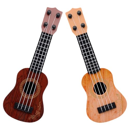 Toyvian 2 Stück Teiliges Mini Ukulele aus Robustem Kunststoff Realistische Simulation Gitarre für Pädagogisches Musikspielzeug zur Früherziehung für Anfänger und Kleinkinder Gelb und von Toyvian