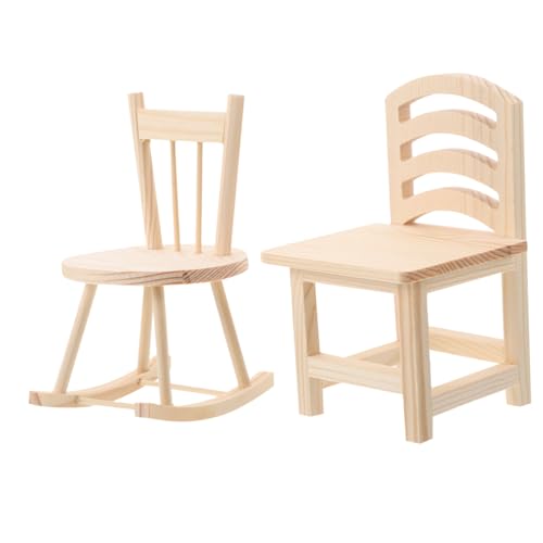 Toyvian 2 Stück Teiliges Miniatur Schaukelstuhl Kleine Holzstühle zum DIY Bemalen Fördert Kreativität und Feinmotorik für Puppenhaus Kindergarten und Schule Toyvian 2 Stück Teiliges Miniatur Schaukelstuhl Kleine Holzstühle zum DIY Bemalen Fördert Kreativität und Feinmotorik für Puppenhaus Kindergarten und Schule von Toyvian