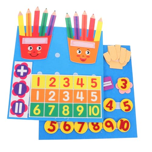 Toyvian 2 Stück Teiliges Montessori Lernspielzeug Finger Mathe Zahlen Multiplikationsbrett aus Weichem Vliesstoff Kindgerechtes Sortier und Zuordnungsspielzeug für Vorschulkinder Fördert von Toyvian