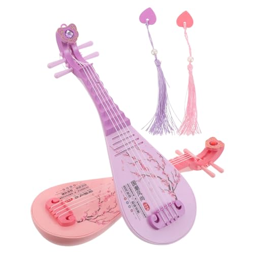 Toyvian 2 Stück Teiliges Pipa mit Sound und Lichteffekten Realistische Chinesische Miniatur Gitarre für Frühe Musikalische Kindgerechtes Design Spielerische Lernhilfe für Kleinkinder von Toyvian