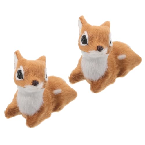 Toyvian 2 Stück Teiliges Plüsch Rentier Weihnachtsdeko Weiche Realistische Hirsch Figuren für Tisch Kamin Büro und Wohnzimmer Kompakte Sichere Weihnachtsdekoration für Familie und Party von Toyvian