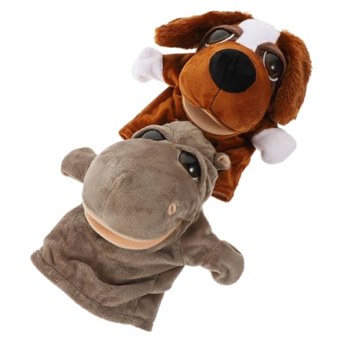 Toyvian 2 Stück Teiliges Plüsch Tier Handpuppen Pädagogisches Kreativität und Feinmotorik Interaktive Handpuppen für Kuscheliges Stofftier für Erzählspiele und Eltern Junge Mädchen von Toyvian