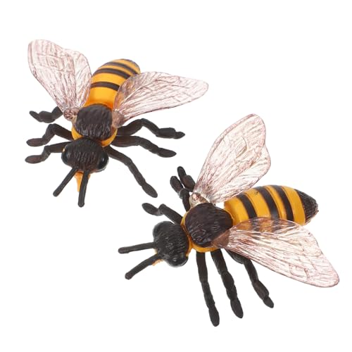 Toyvian 2 Stück Teiliges Realistische Bienen Figuren aus Pädagogische Insektenmodelle für Detailgetreue Tierfiguren für Wissenschaftsprojekte und Kuchen Dekoration von Toyvian