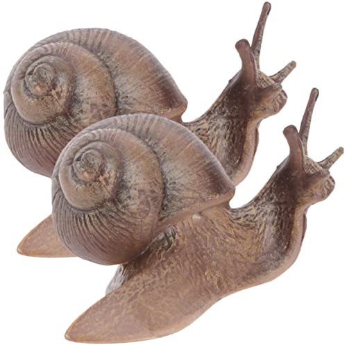 Toyvian 2 Stück Teiliges Schneckenmodell Realistische Simulation Tierfigur aus Langlebigem Kunststoff Dekoration für Garten Balkon Bonsai Pädagogisches Lernspielzeug von Toyvian