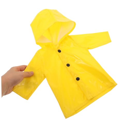 Toyvian 2 Stück Teiliges Wasserdichter Gelber Regenmantel für Puppen Niedliche Kapuzenjacke Einfach Anzuziehen Schützende Kleidung für Rollenspiele und Motorische Fähigkeiten von Toyvian