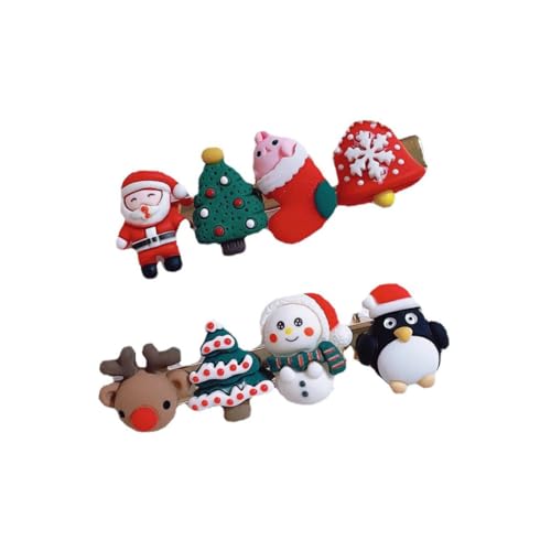 Toyvian 2 Stück Teiliges Weihnachts Haarclip mit Niedlichem Santa Claus und Rentier Cartoon Design Schonend für Kinderhaar als Haarschmuck für Party Festival Fotografie und Festliche von Toyvian