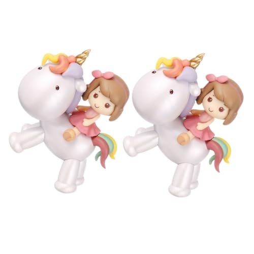 Toyvian 2stücke Einhorn Mädchen Cake Topper Dekorative Tortendeko Für Babyparty Geburtstag Feiern Figurine Mehrzweck Deko Für Kuchen Und Wohnräume von Toyvian