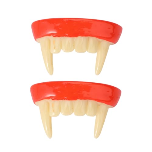 Toyvian 2 Stück Vampirzähne Gruselige Cosplay Zähne Gruselige Künstliche Zahnprothese Falsche Zähne Halloween Zähne Modell Cosplay Requisiten Zähne Cosplay Falsche Zähne Lustige von Toyvian
