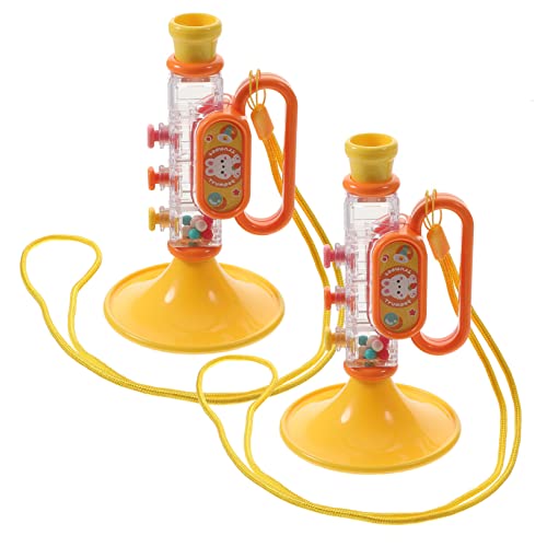 Toyvian 2 Stück -trompete Exquisite Gefälschte Trompete Für Instrumentaltrompeten Aufklärungsspielzeug Für Lebensechte Kleine Trompete Yellow Plastik von Toyvian