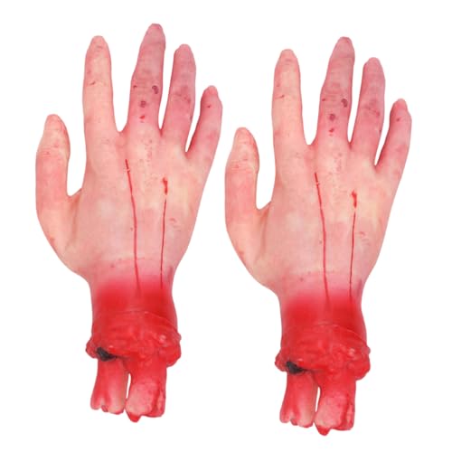 Toyvian 2 Stücke Prothetische Requisiten Halloween Party Halloween Scherzartikel Halloween-Türdekorationen gefälschter Finger Halloween gruselige Hände simulierte Hand für Halloween Vinyl von Toyvian
