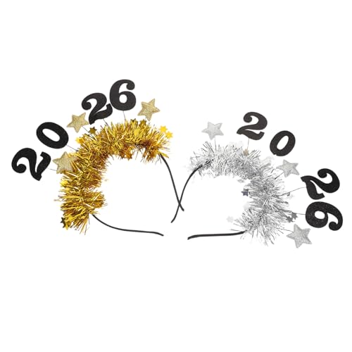 Toyvian 2 Stücke Teiliges Year Haarreifen Glitzernde Tinsel Haarreifen in Gold und Silber Bequeme Langlebige Party Haarbänder für Frauen Festliche Kopfbedeckung für Silvester und Toyvian 2 Stücke Teiliges Year Haarreifen Glitzernde Tinsel Haarreifen in Gold und Silber Bequeme Langlebige Party Haarbänder für Frauen Festliche Kopfbedeckung für Silvester und von Toyvian