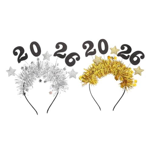 Toyvian 2 Stücke Year Headwear Glitzer Stern Tinsel Haarreif Party Zubehör Silbern Gold für Weihnachtsfeier Festtagsstimmung Toyvian 2 Stücke Year Headwear Glitzer Stern Tinsel Haarreif Party Zubehör Silbern Gold für Weihnachtsfeier Festtagsstimmung von Toyvian