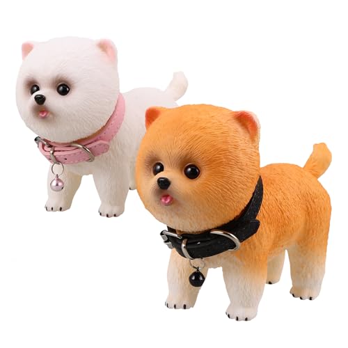 Toyvian 2-teilige Hundestatue: Lebensechtes Pommersches Hundemodell, realistische Welpenfigur, tragbares Simulationstierspielzeug für das Schlafzimmer, Büro, Sammlerstück Toyvian 2-teilige Hundestatue: Lebensechtes Pommersches Hundemodell, realistische Welpenfigur, tragbares Simulationstierspielzeug für das Schlafzimmer, Büro, Sammlerstück von Toyvian