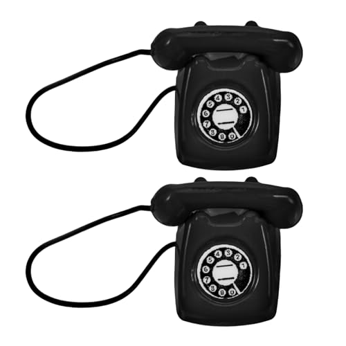Toyvian 2-teiliges Miniatur-Telefonmodell: Realistisches altmodisches Telefonmodell – Puppenhauszubehör – Kreatives Mini- für Schreibtisch und Spiel von Toyvian
