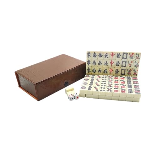 Toyvian Tragbares Mahjong 2-Teiliges Set Mahjong fein Reisen Reise-Mahjong von Toyvian