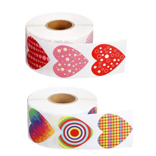 Toyvian Schicke Siegelaufkleber in Herzform 2 Rollen/1000 Stück Leicht Abziehbar Selbstklebende Dekorative Etiketten Zum Valentinstag Toyvian Schicke Siegelaufkleber in Herzform 2 Rollen/1000 Stück Leicht Abziehbar Selbstklebende Dekorative Etiketten Zum Valentinstag von Toyvian