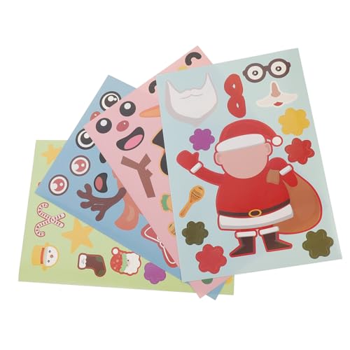 Toyvian 20 Blätter Weihnachtsaufkleber weihnachtsspielzeug weihnachtssticker Weihnachtsbastelei geschenketueten Santas selbstgemachter Aufkleber Kindergeschenk Papier von Toyvian