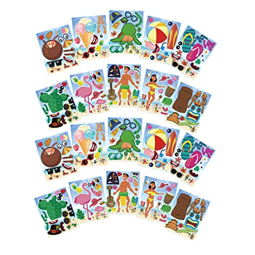 Toyvian 20 Blatt Hawaii-Aufkleber Hawaii-Party-Aufkleber- Hawaii Aufkleber Dekoration -Hawaii-Party-Aufkleber 80 g Beschichtetes Papierpapier von Toyvian