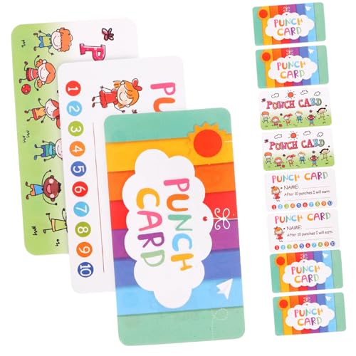 Toyvian 20 Blatt Kinderkarten gefälschte Rubbellose Schlagbelohnungen Verhaltenslochkarten Anreiz belohnungssystem Schule Schulbelohnungssystem tragbare Lochkarte Motivationskarten Papier von Toyvian