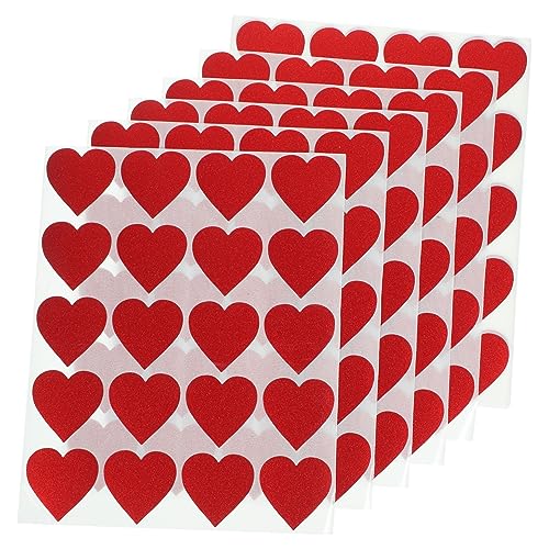 Toyvian 20 Blatt Valentinstag-liebesaufkleber Abdichtende Aufkleber Glitzer-Herz-Aufkleber Multifunktions-siegelaufkleber -siegel-Aufkleber Geschenkversorgung Rot Papier von Toyvian